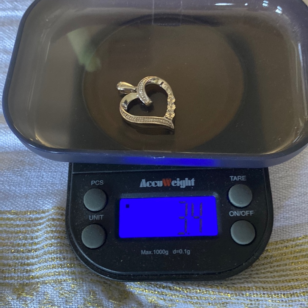 Beautiful Solid Sterling Silver Heart Diamond Clu… - image 8